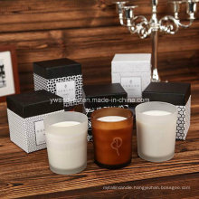 Brown Glass Aroma Candle with Laser Engriving Logo